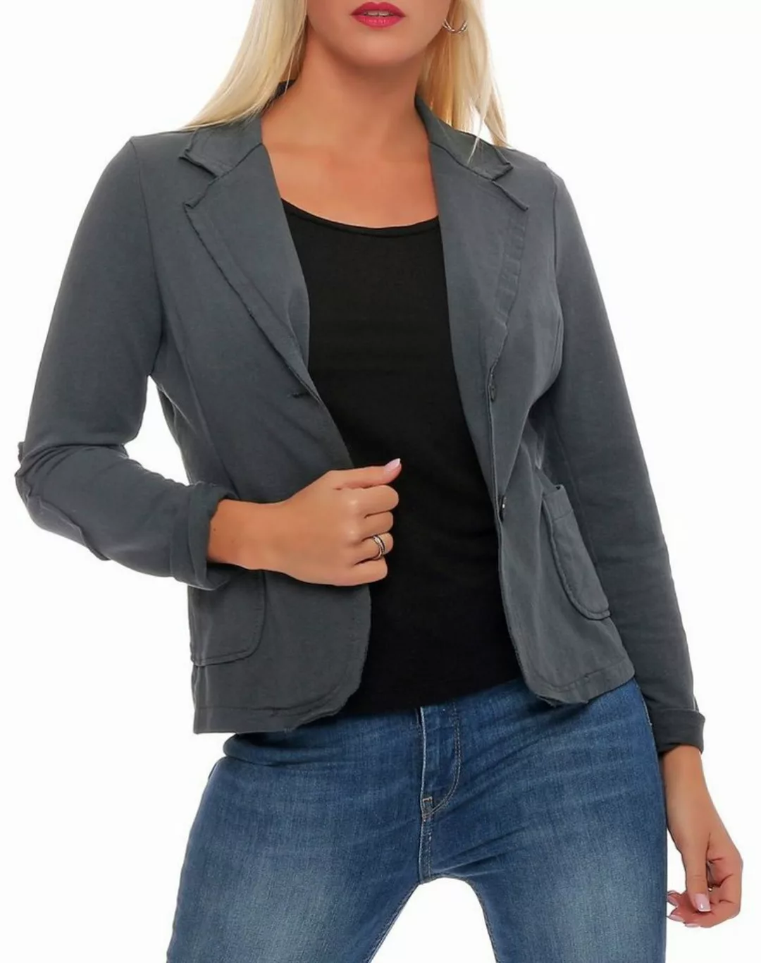 malito more than fashion Jackenblazer 1651 Sweat Blazer Jacke in Used Look günstig online kaufen