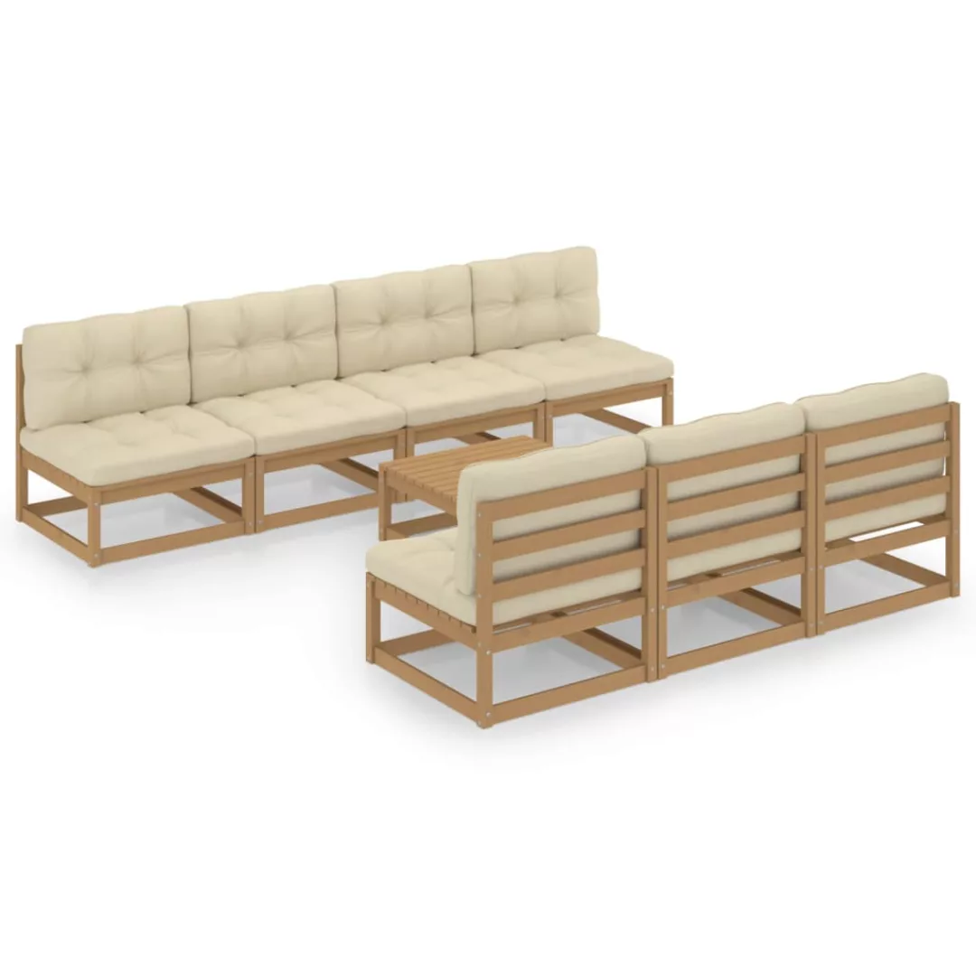 8-tlg. Garten-lounge-set Mit Kissen Kiefer Massivholz günstig online kaufen