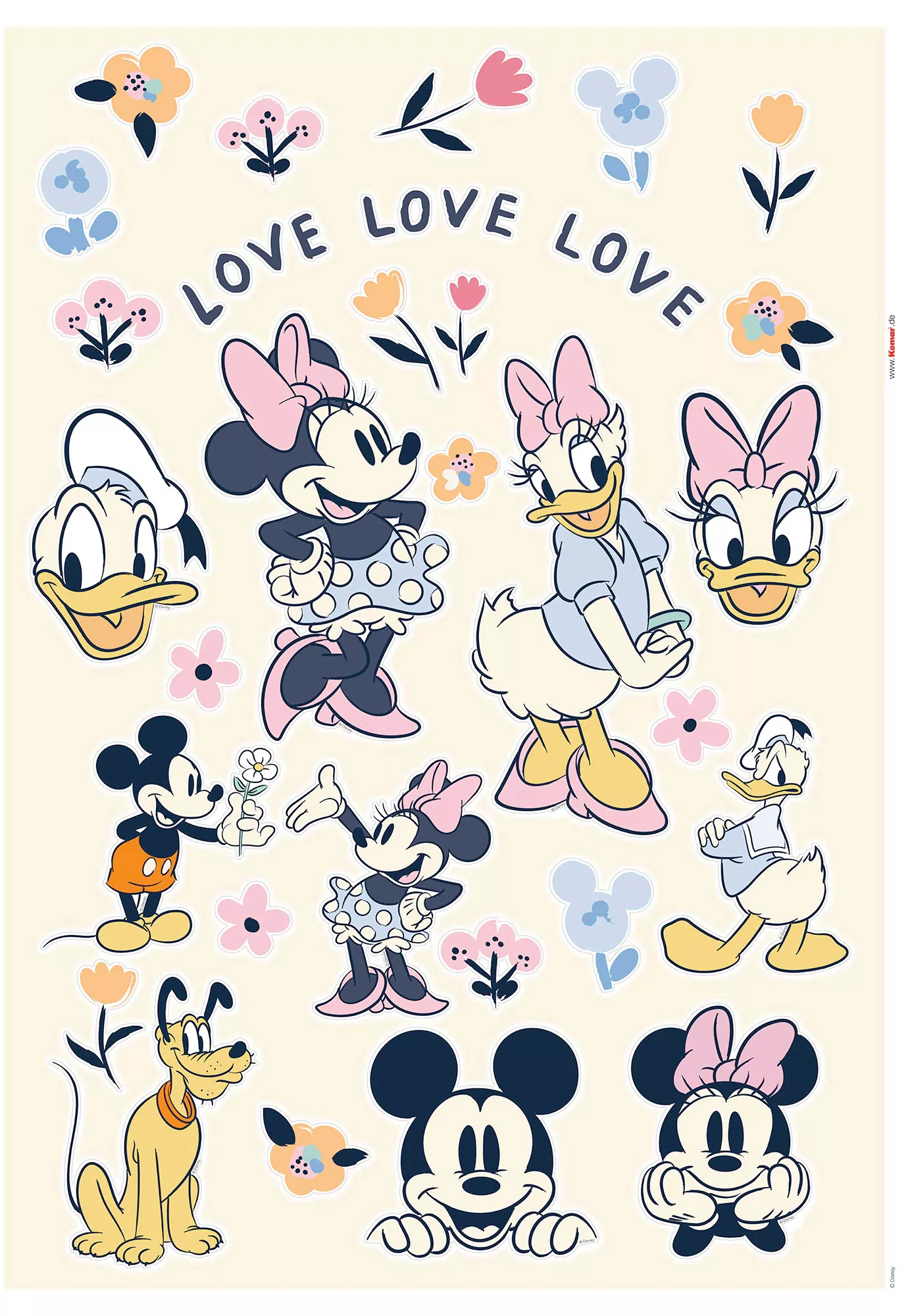 KOMAR Wandtattoo - Love Love Love  - Größe 50 x 70 cm mehrfarbig Gr. one si günstig online kaufen