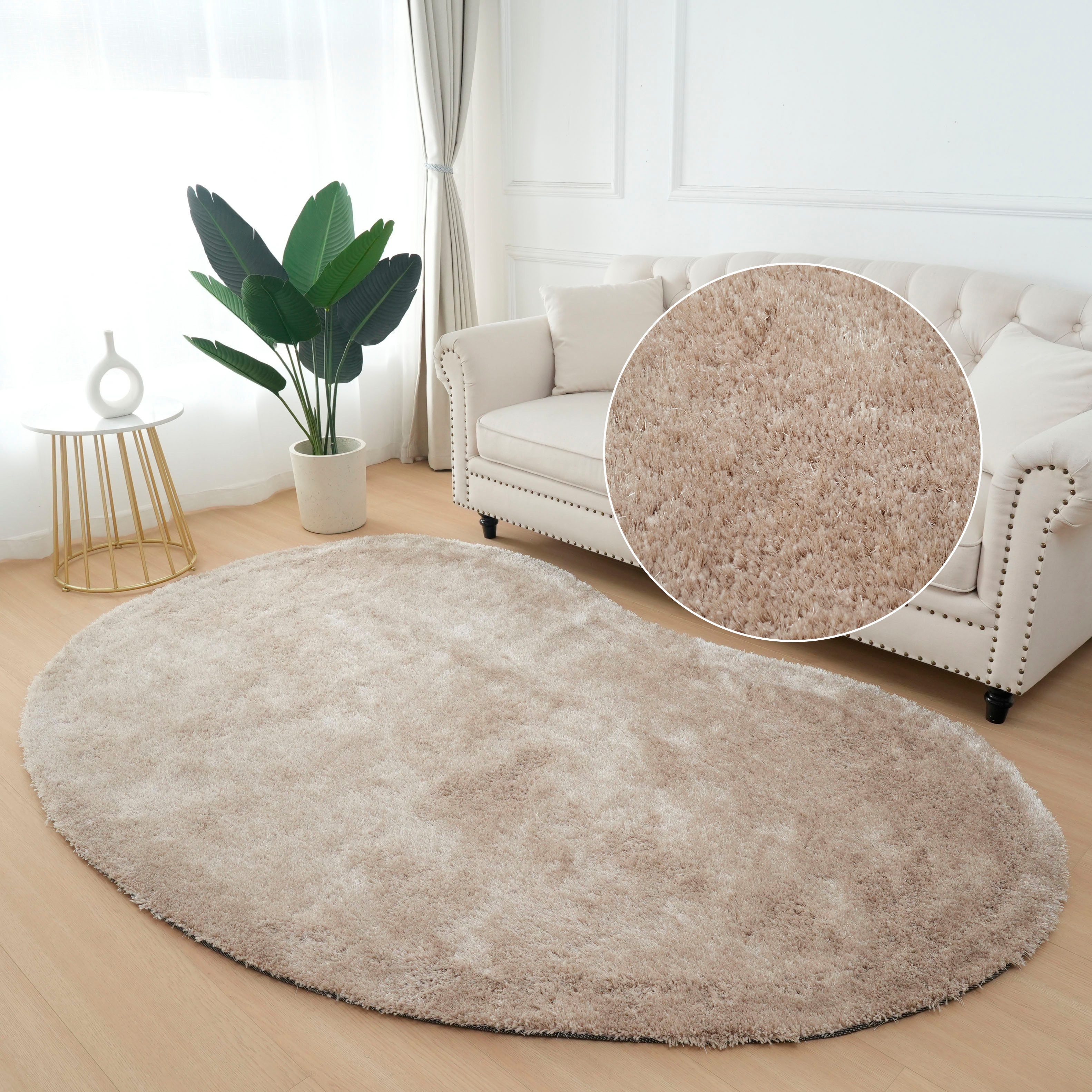 Bruno Banani Hochflor-Teppich Dana Bean shape, günstig online kaufen