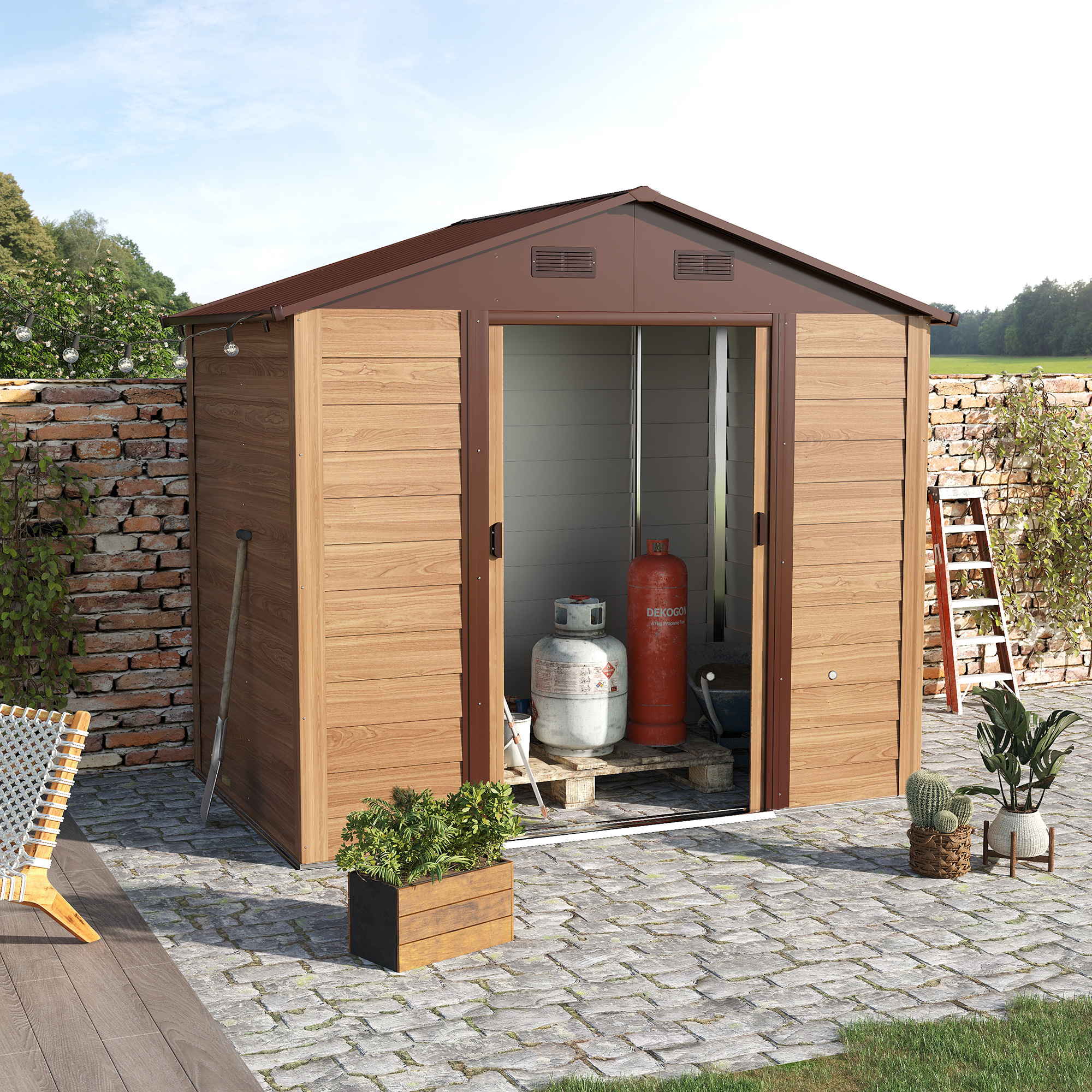 Outsunny Gartenhaus Gerätehaus Geräteschuppen Geräteschrank Schuppen Holzma günstig online kaufen