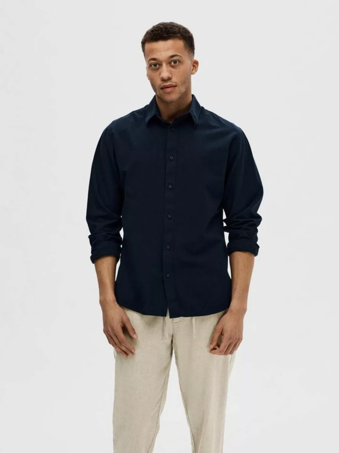 SELECTED HOMME Leinenhemd NEW-LINEN SHIRT unifarben günstig online kaufen