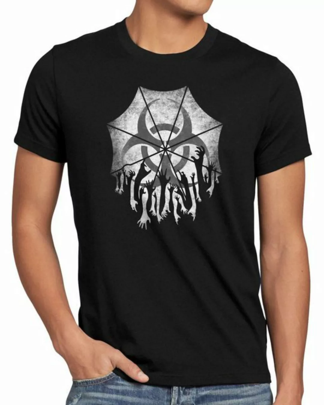 style3 Print-Shirt Herren T-Shirt Umbrella Zombie virus epidemie videospiel günstig online kaufen