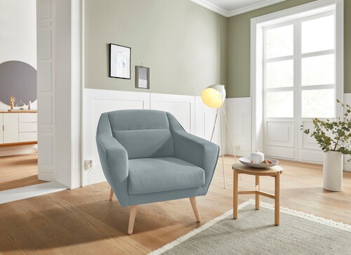 andas Sessel "Bille", mit Naht im Rückenkissen und Eiche-Beinen, Design by günstig online kaufen