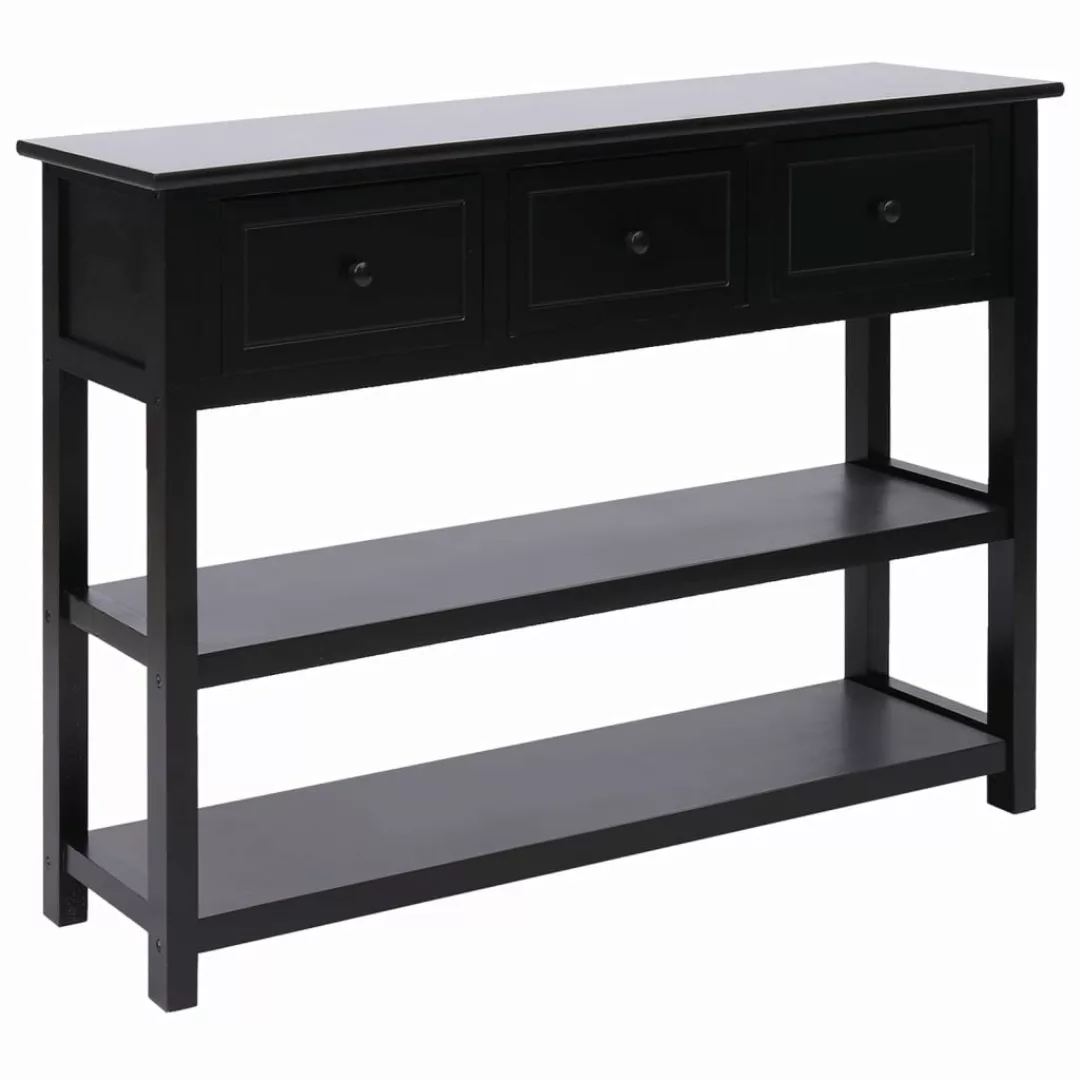 Vidaxl Sideboard Schwarz 108x30x76 Cm Massivholz Paulownia günstig online kaufen