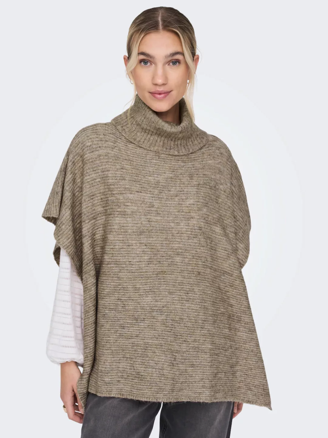 ONLY Strickponcho "ONLLOVISA LIFE KNIT PONCHO ACC", in Rippstrick Optik mit günstig online kaufen