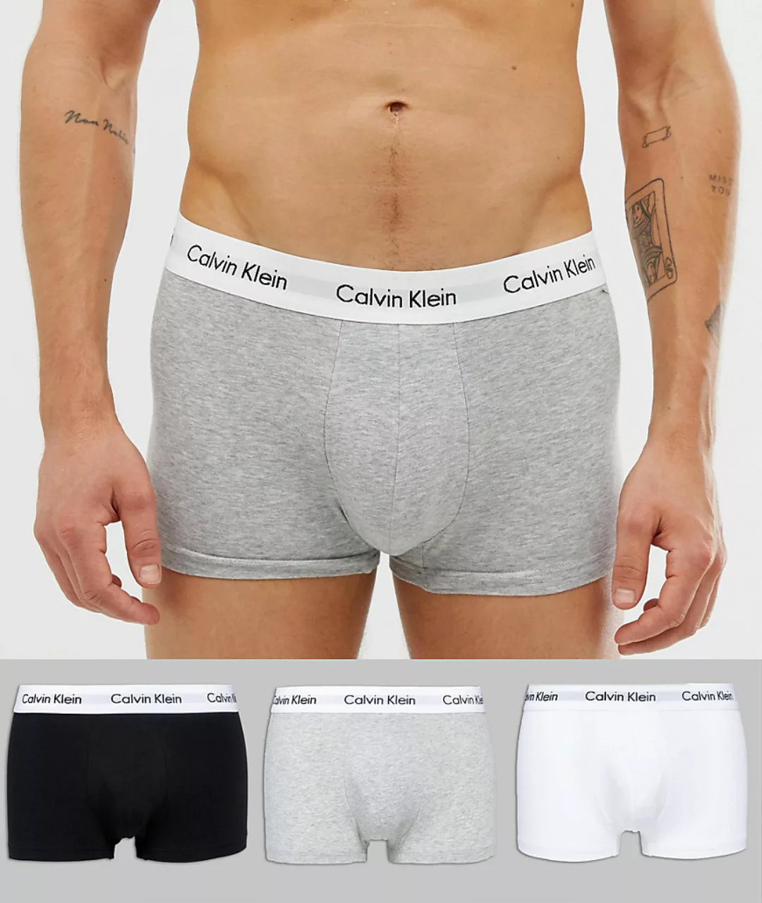Calvin Klein 3er-Set Low Rise Trunks Weiss günstig online kaufen