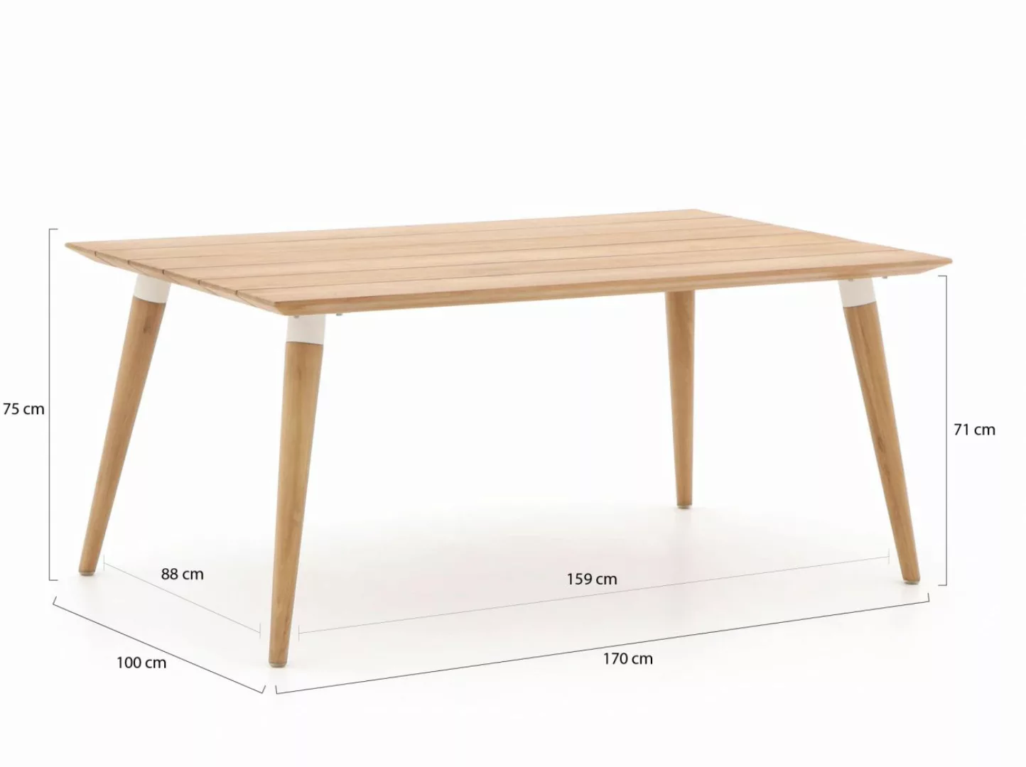 Sophie Studio hochwertiger Gartentisch Weiß 170x100 cm günstig online kaufen