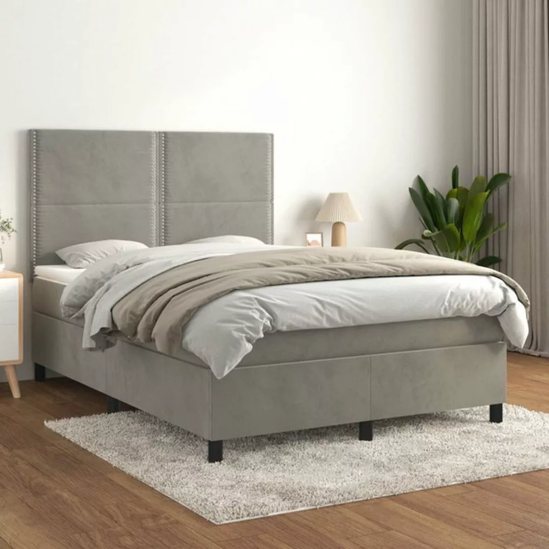 Vidaxl Boxspringbett Mit Matratze Dunkelgrau 140x200 Cm Samt günstig online kaufen