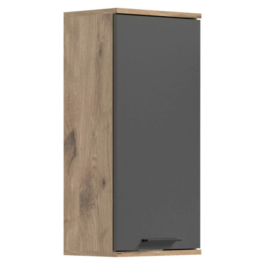 xonox.home Hängeschrank Mason (Badschrank grau und Nox Eiche, BxH 37 x 77 c günstig online kaufen