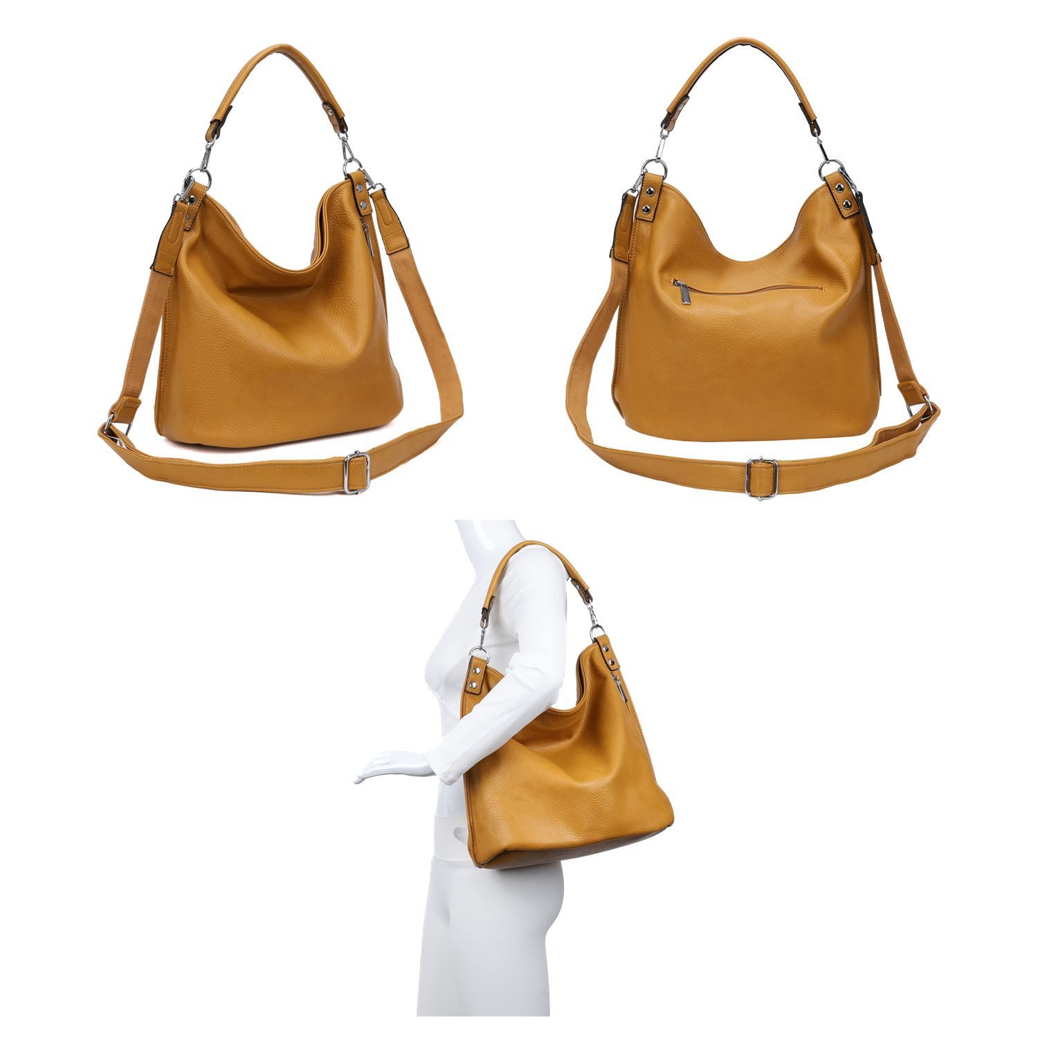 ITALYSHOP24 Schultertasche DAMEN XXL SHOPPER HOBO günstig online kaufen