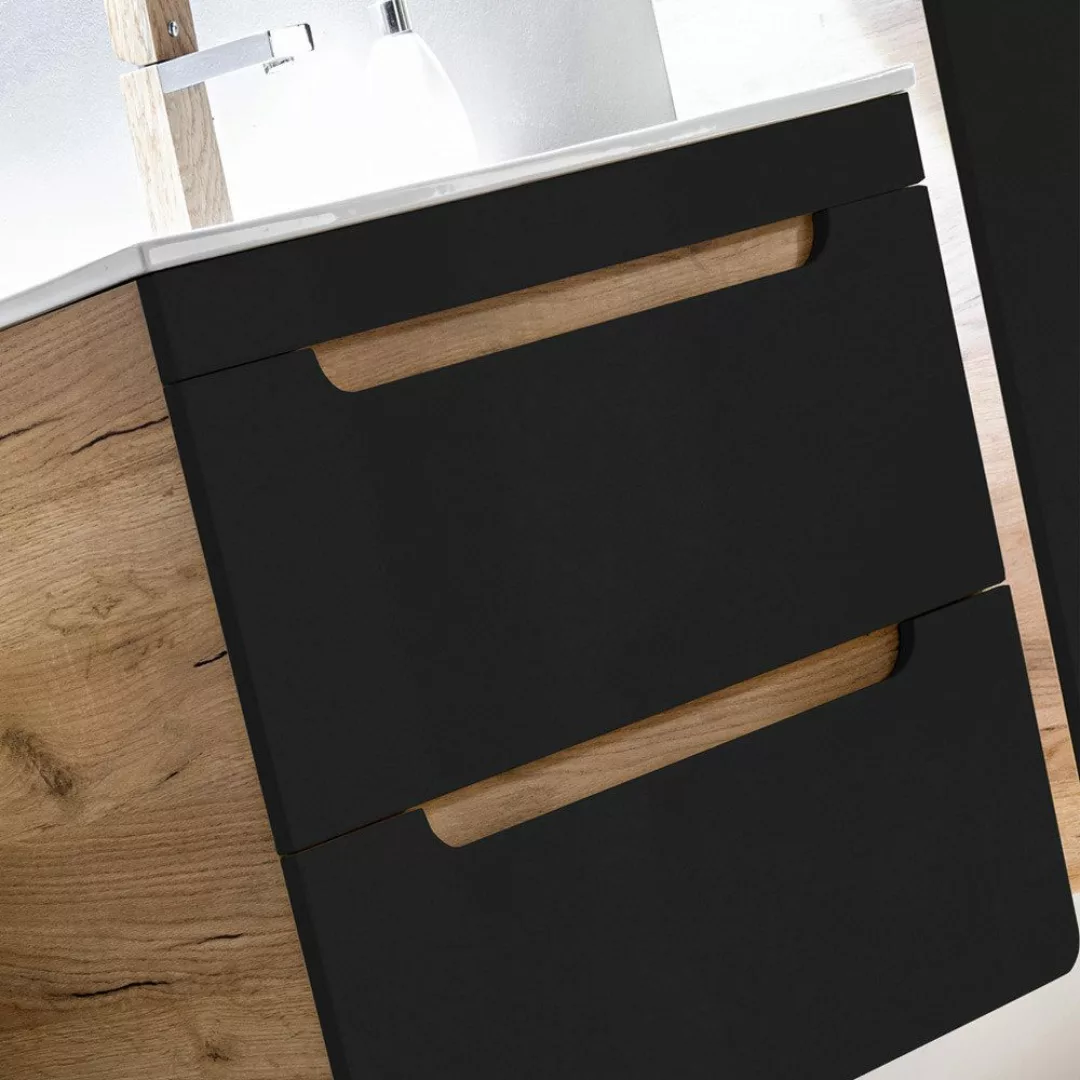 Lomadox Waschbeckenschrank NEW-LUTON Wotan Eiche Nb. günstig online kaufen