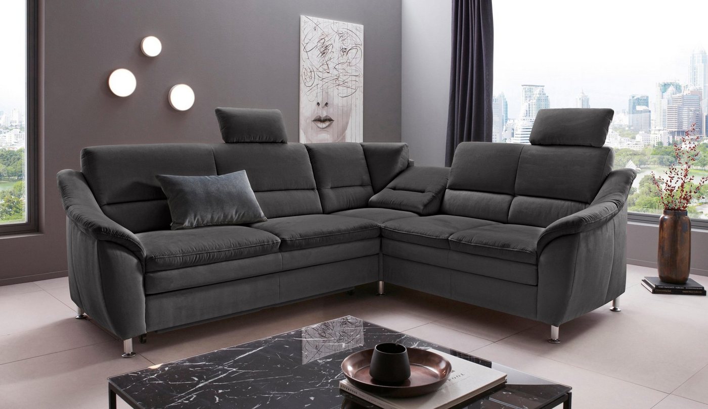 Places of Style Ecksofa "Cardoso L-Form", Federkern, wahlweise mit Bett, Sc günstig online kaufen