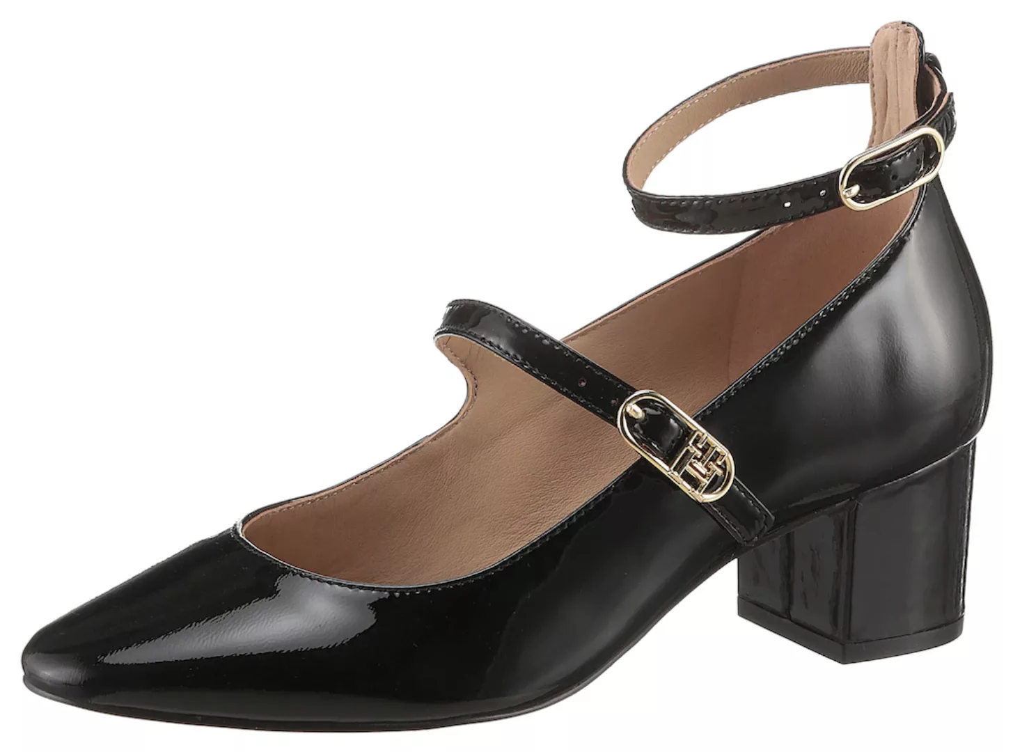 Tommy Hilfiger Spangenpumps "PUMP DOUBLE STRAP PATENT LEATHER", Blockabsatz günstig online kaufen