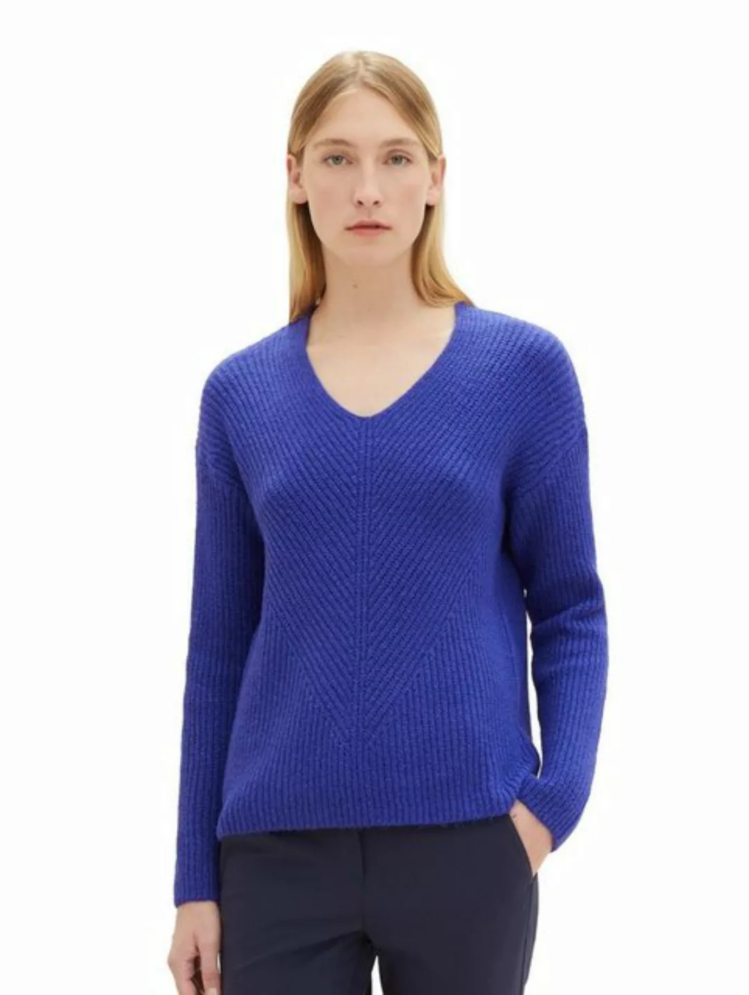 Tom Tailor Damen Pullover KNIT V-NECK - Regular Fit günstig online kaufen