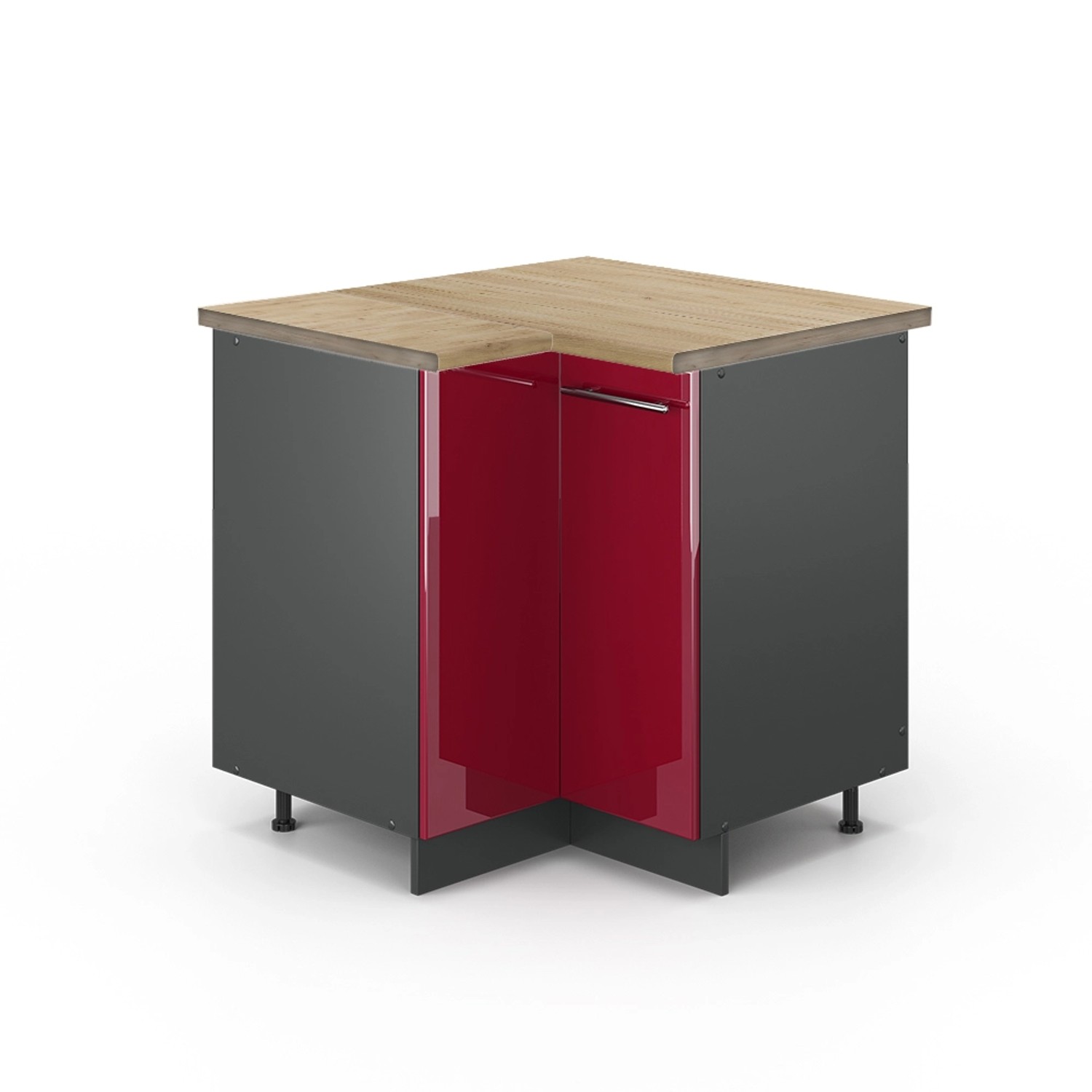 Vicco Eckunterschrank Fame-Line, Bordeaux Hochglanz/Anthrazit, 80.5 günstig online kaufen