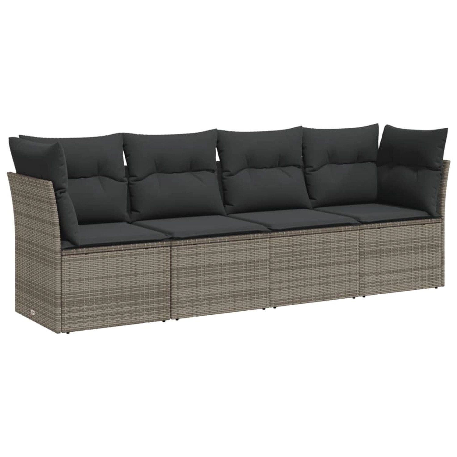 vidaXL 4-tlg Garten-Sofagarnitur mit Kissen Grau Poly Rattan Modell 7 günstig online kaufen