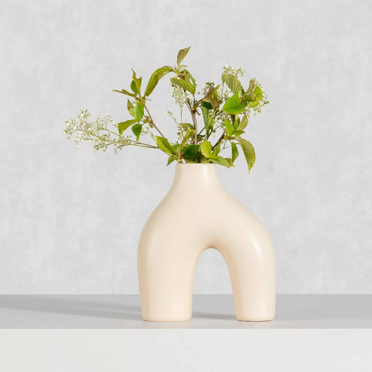 Vase Unico beige 18 cm, 15,5 x 6,5 x 18 cm günstig online kaufen