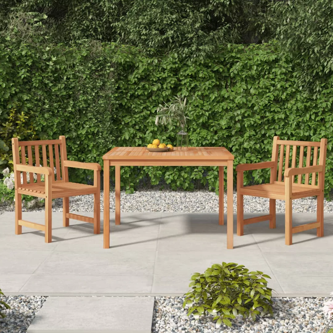 Vidaxl 3-tlg. Garten-essgruppe Massivholz Teak günstig online kaufen