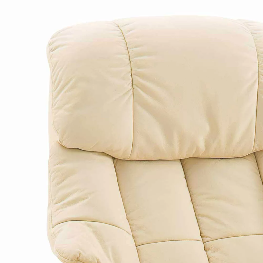 Relaxsessel in Creme Weiß Leder elektrisch verstellbar günstig online kaufen