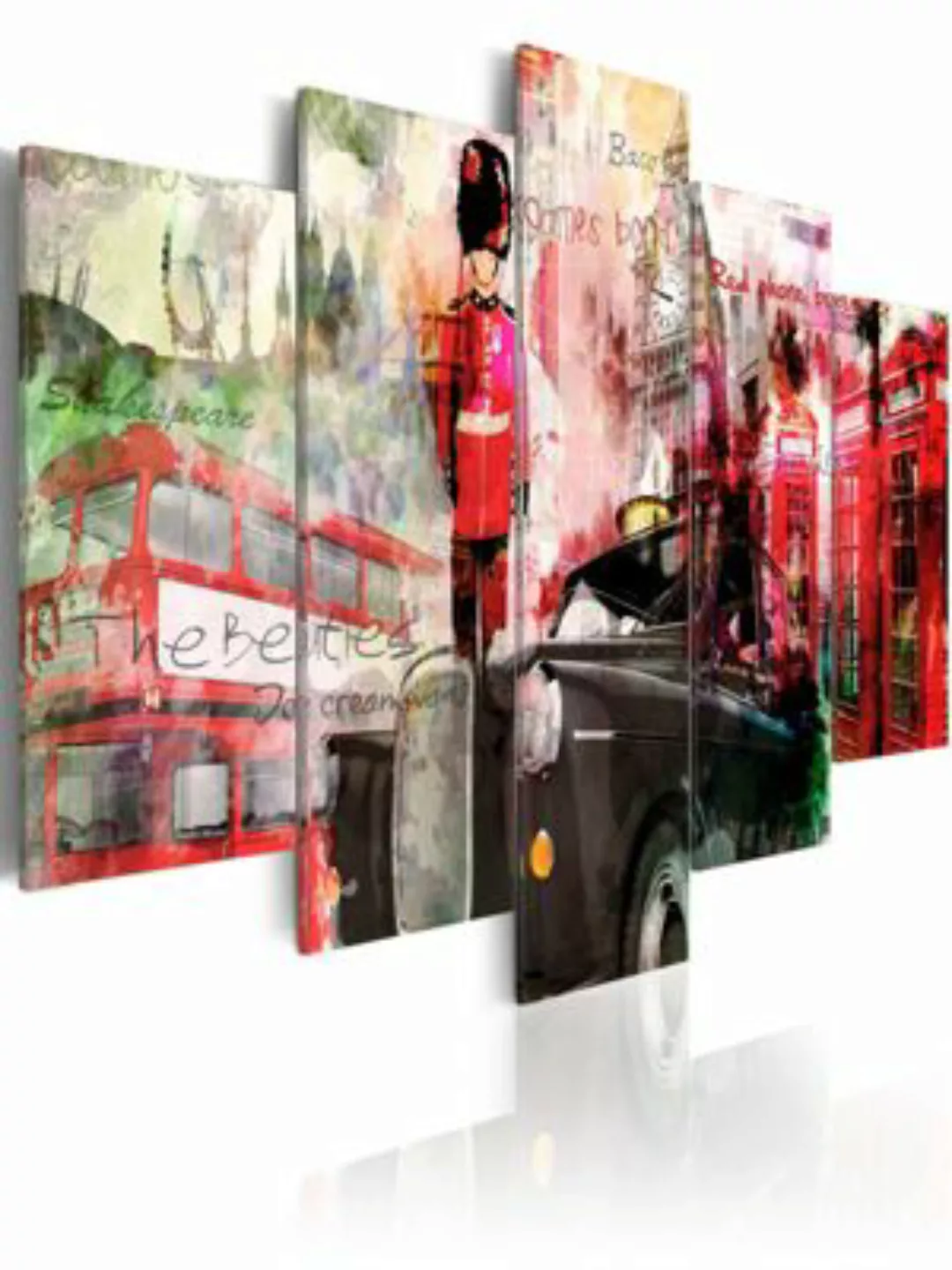 artgeist Wandbild Erinnerungen aus London - 5 Teile mehrfarbig Gr. 200 x 10 günstig online kaufen
