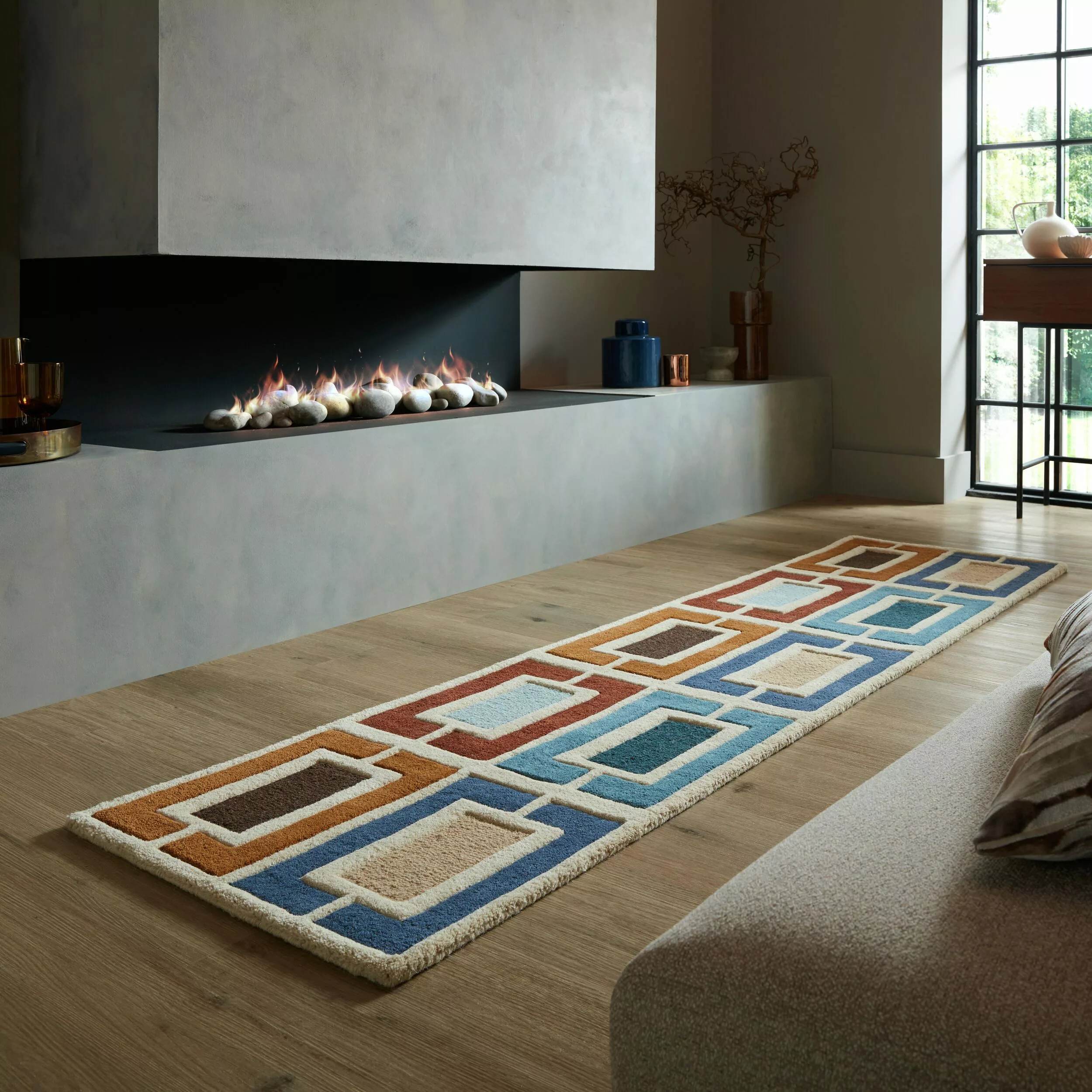 FLAIR RUGS Wollteppich Retro Blocks, rechteckig, günstig online kaufen