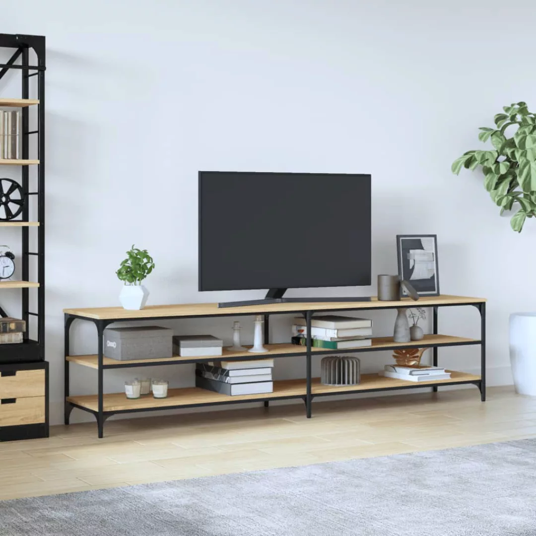 Vidaxl Tv-schrank Sonoma-eiche 200x30x50 Cm Holzwerkstoff Und Metall günstig online kaufen
