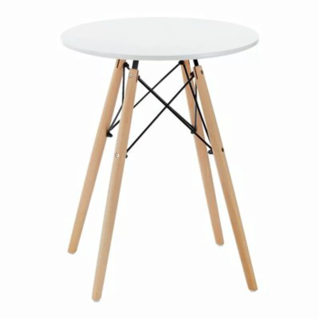 HTI-Living Tisch rund weiß, klein braun/weiß günstig online kaufen