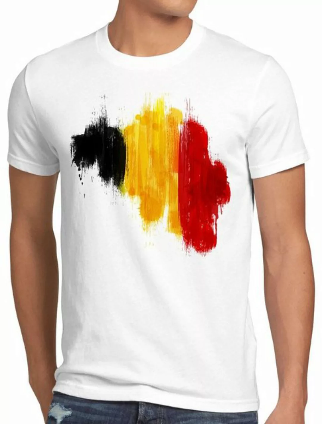 style3 Print-Shirt Herren T-Shirt Flagge Belgien Fußball Sport Belgium WM E günstig online kaufen