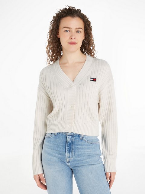 Tommy Jeans Curve Strickjacke TJW BADGE V-NECK CARDIGAN EXT Große Größen günstig online kaufen