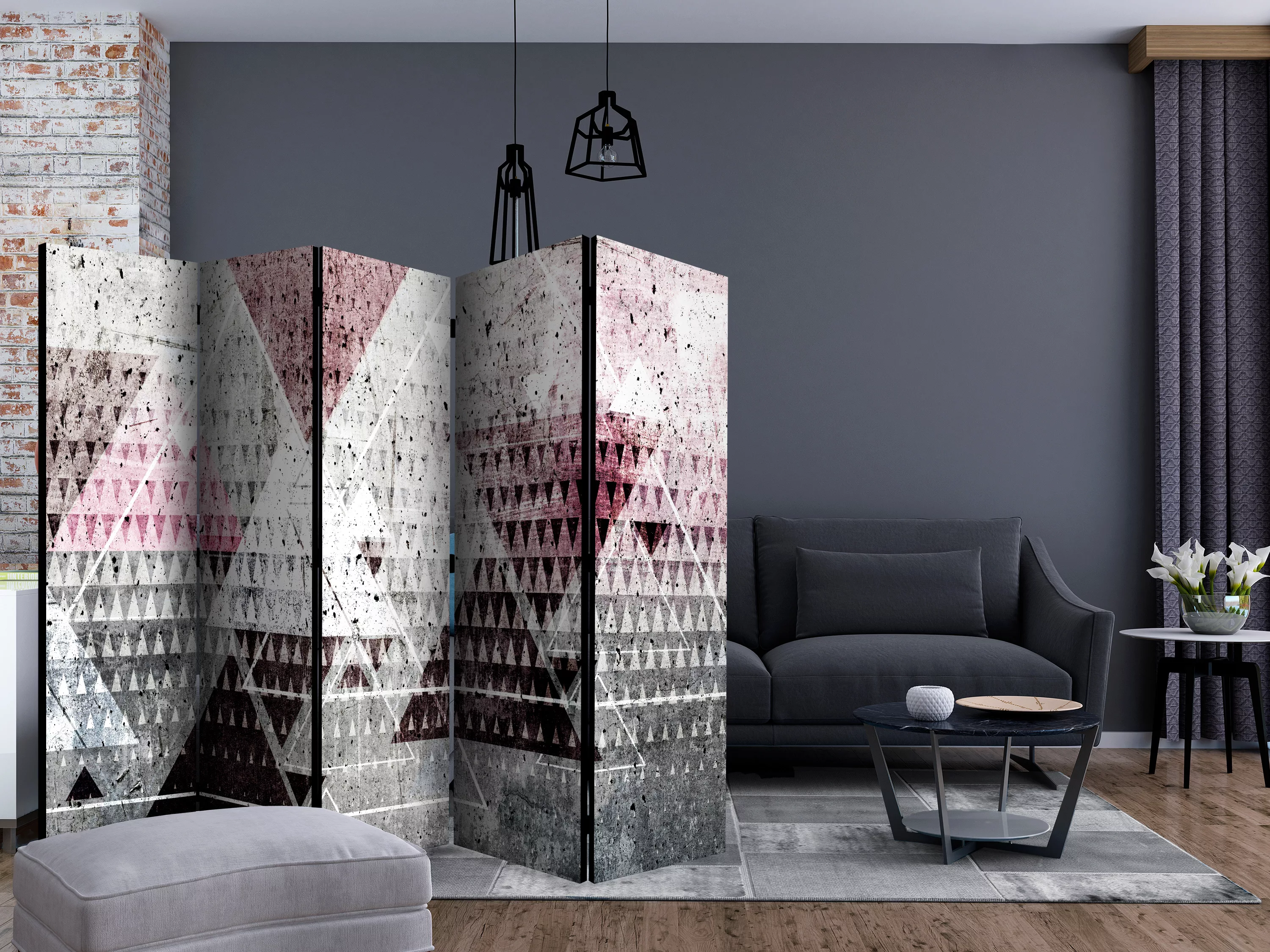 5-teiliges Paravent - Triangles Ii [room Dividers] günstig online kaufen