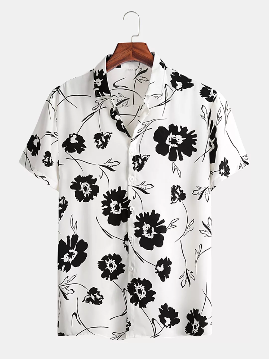 Herren Designer Blumendruck Casual Lignt Kurzarm Shirts günstig online kaufen