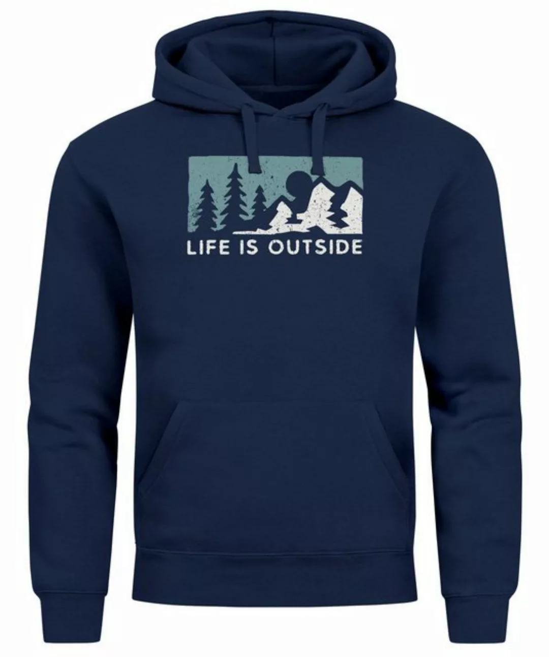 Neverless Hoodie Hoodie Herren Print Outdoor Wandern Nautrliebhaber Life is günstig online kaufen