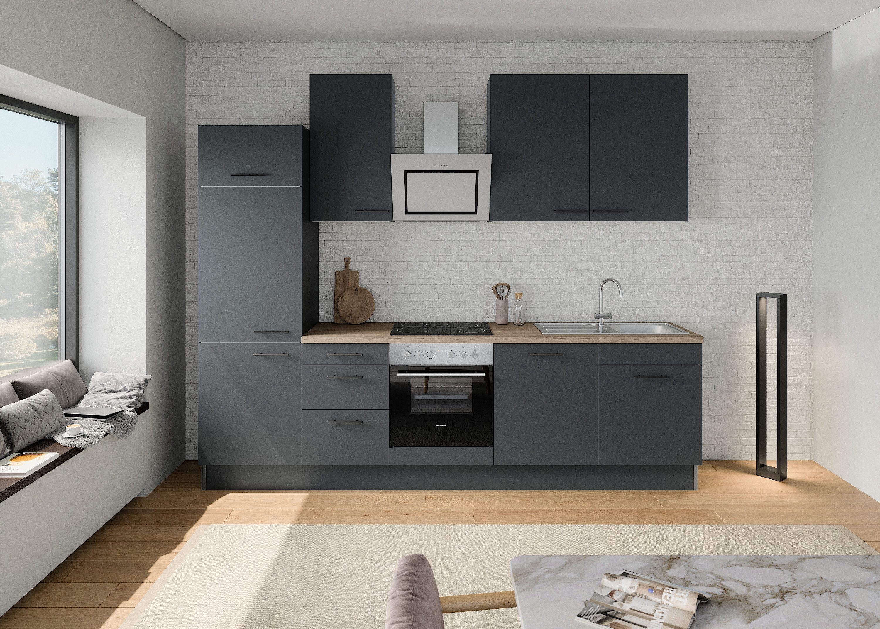 OPTIFIT Küchenzeile "Fiona", Breite 290 cm, mit Hanseatic-E-Geräten, in Pre günstig online kaufen