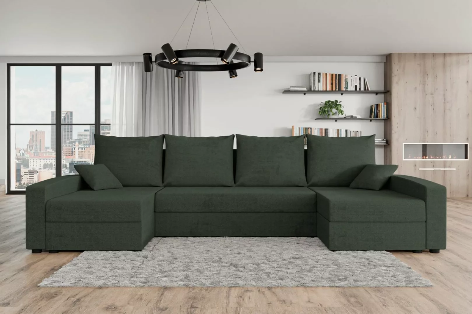 ALTDECOR Wohnlandschaft RAVENA-U, Couch mit Schlaffunktion, Stauraum Ecksof günstig online kaufen