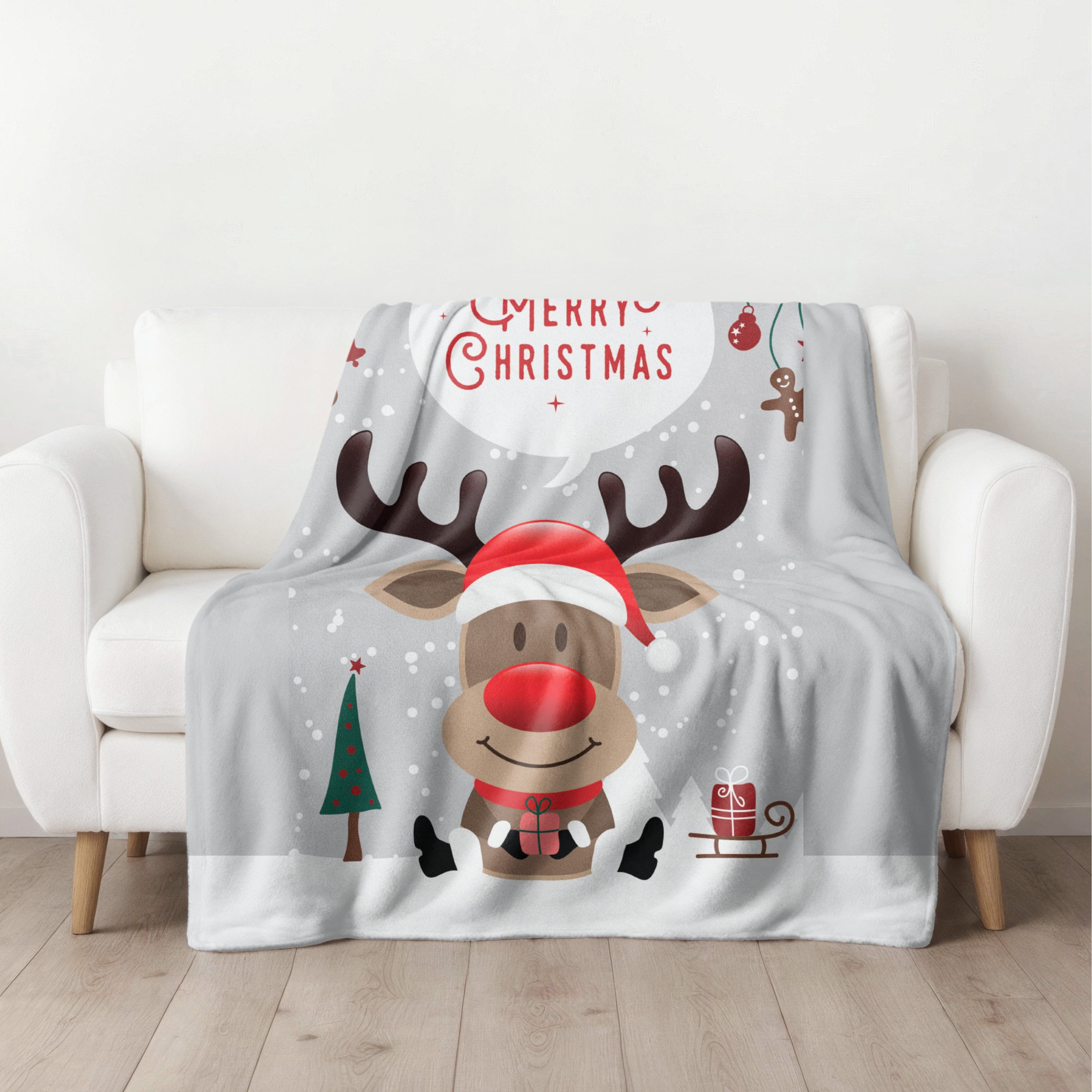 Wohndecke Merry Christmas flauschig 150x200 cm, günstig online kaufen