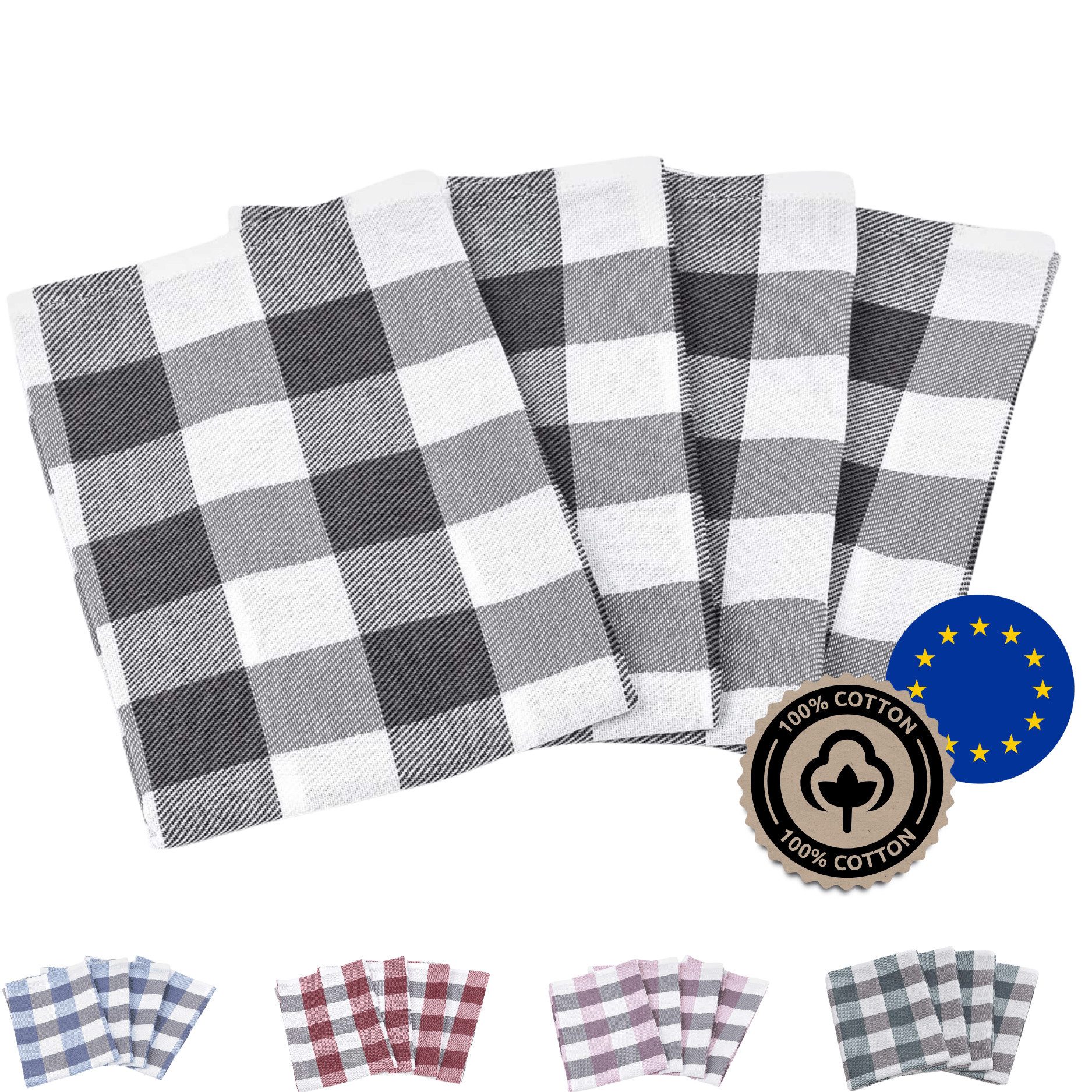 Zestri Geschirrtuch 4er-Set kariert aus 100% günstig online kaufen