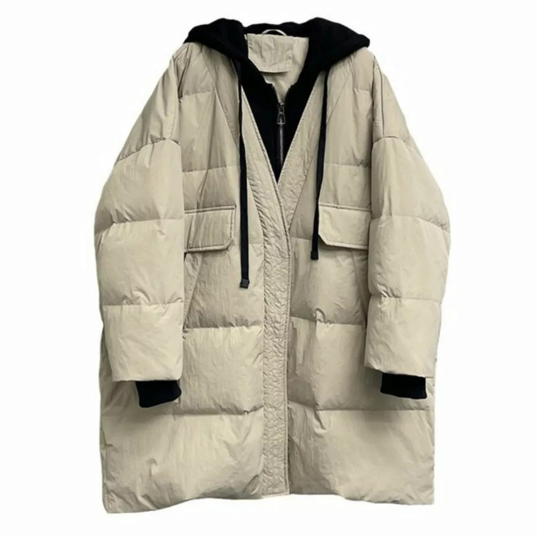 Nebelmeer Anorak Winter Kapuzenjacke imitierte zweiteilige Jacke mit Reißve günstig online kaufen