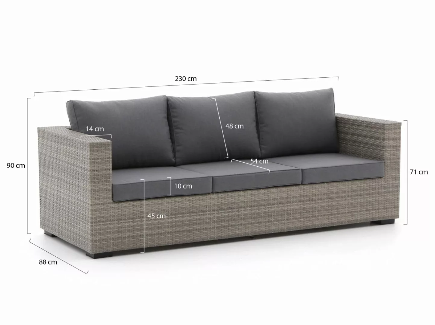 Forza Giotto Gartensofa für 3 Personen 230 cm günstig online kaufen