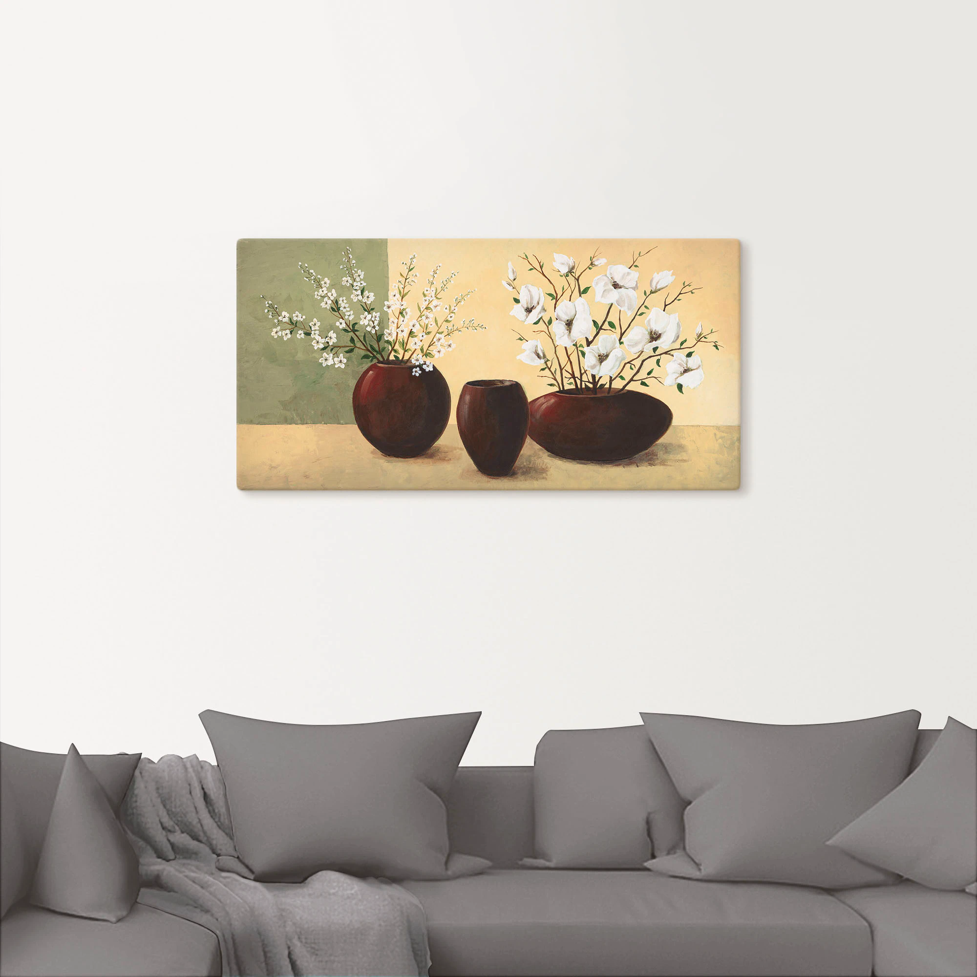 Artland Wandbild "Magnolien", Vasen & Töpfe, (1 St.), als Alubild, Outdoorb günstig online kaufen