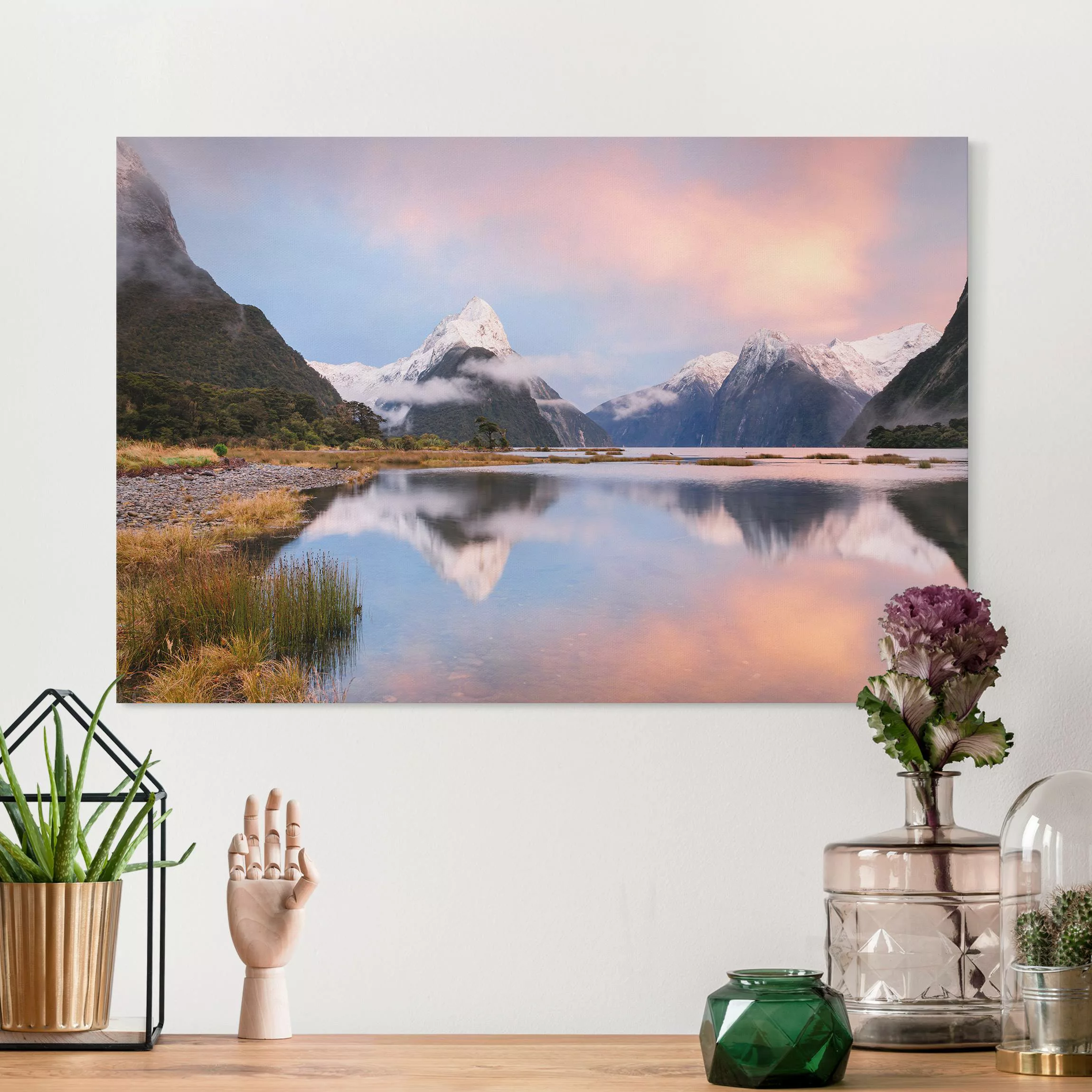 Leinwandbild Berge am Wasser günstig online kaufen