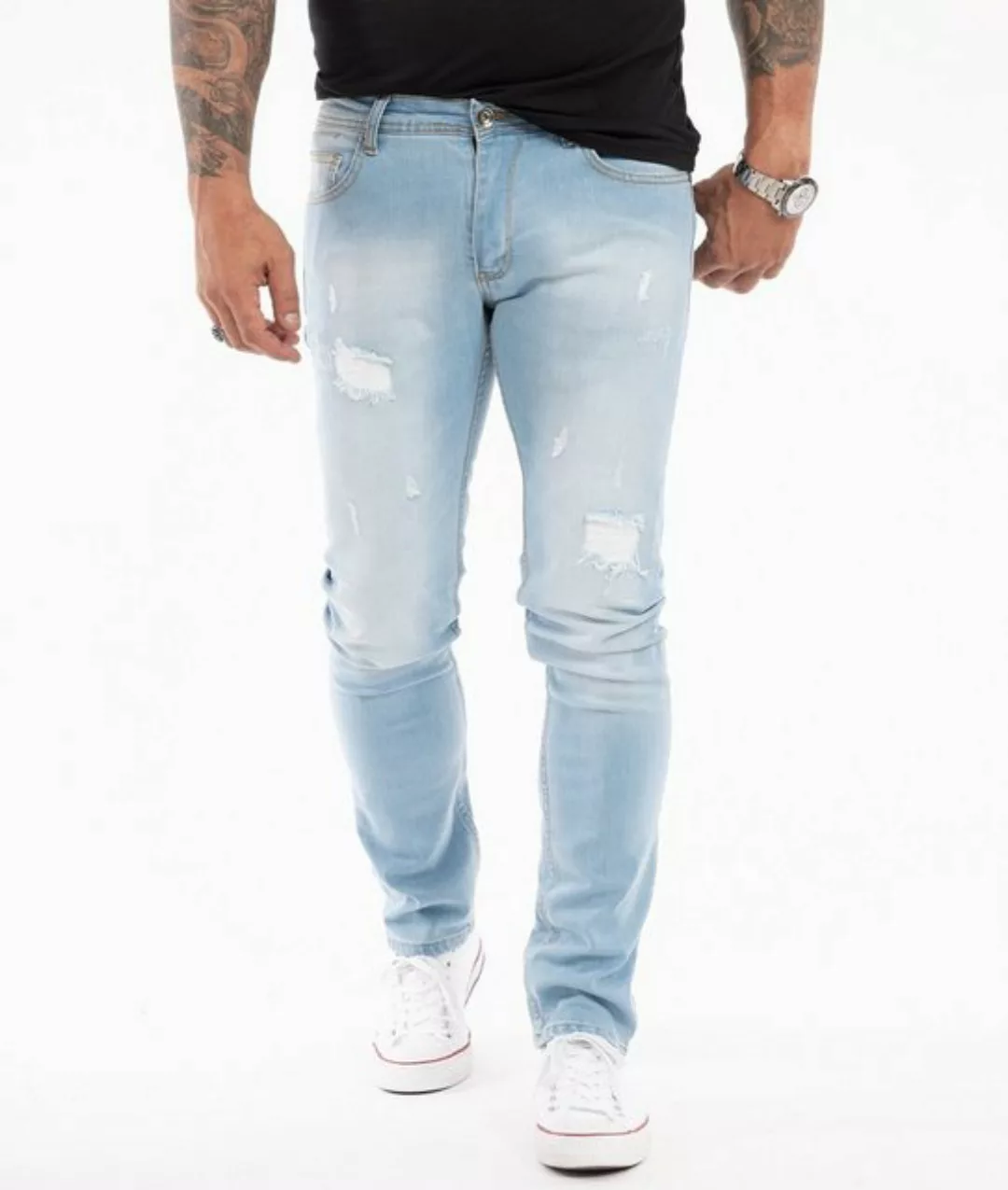 Rock Creek Slim-fit-Jeans Herren Jeans Slim Fit Hellblau RC-2144 günstig online kaufen