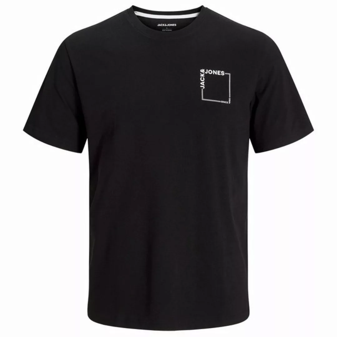 Jack & Jones Rundhalsshirt Jack&Jones XXL T-Shirt schwarz Brustprint JJVERN günstig online kaufen