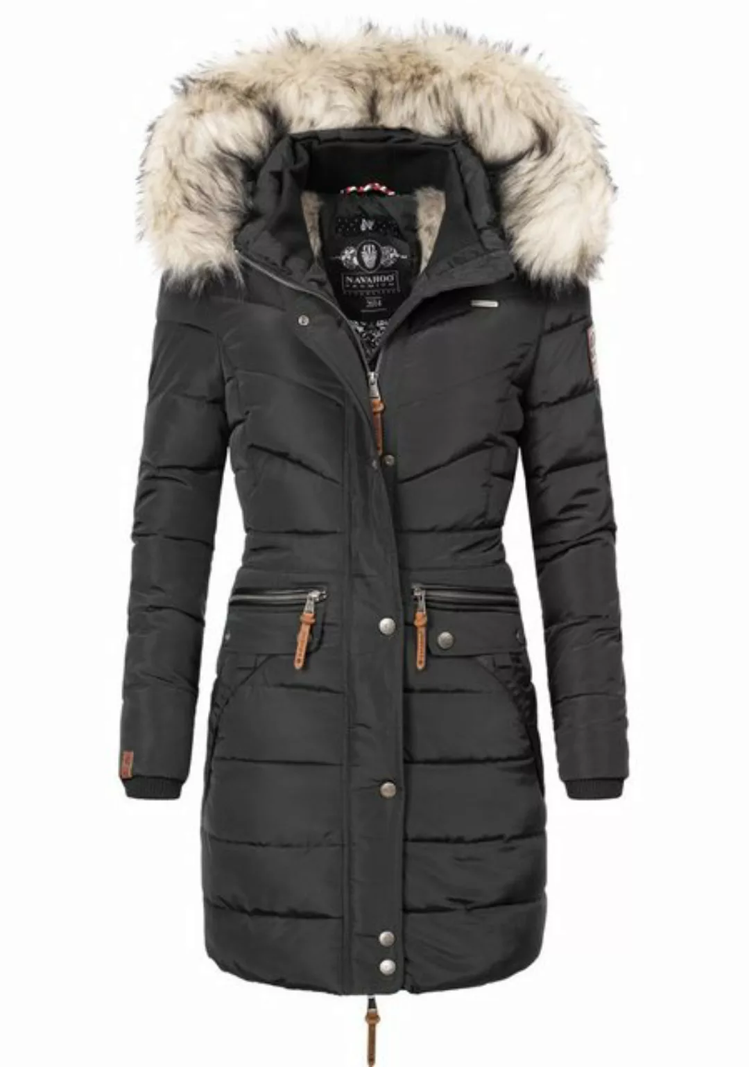 Navahoo Steppmantel "Paula", stylischer Winter Parka m. edlem Fellimitat günstig online kaufen