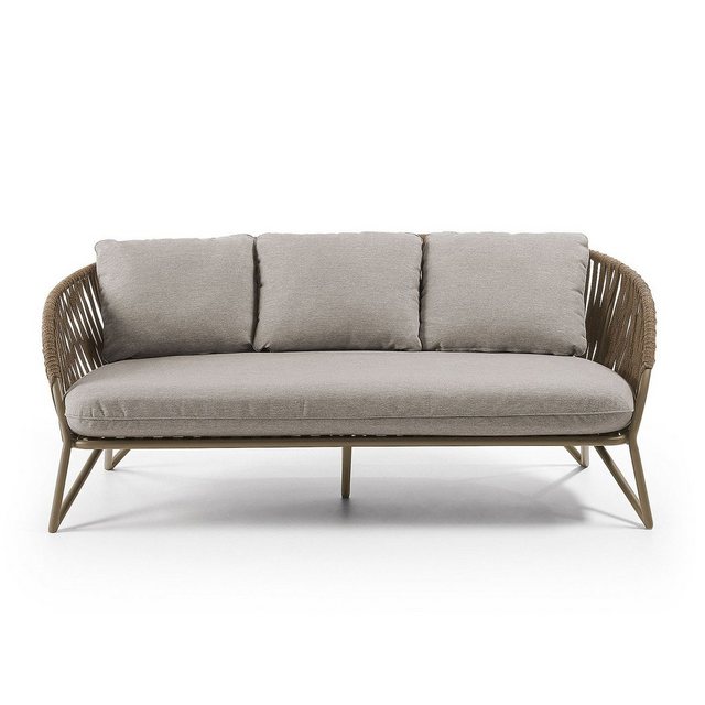 Natur24 Sofa Sofa Branzie 3-Sitzer braunes Seil 180cm Couch Sitzgarnitur günstig online kaufen