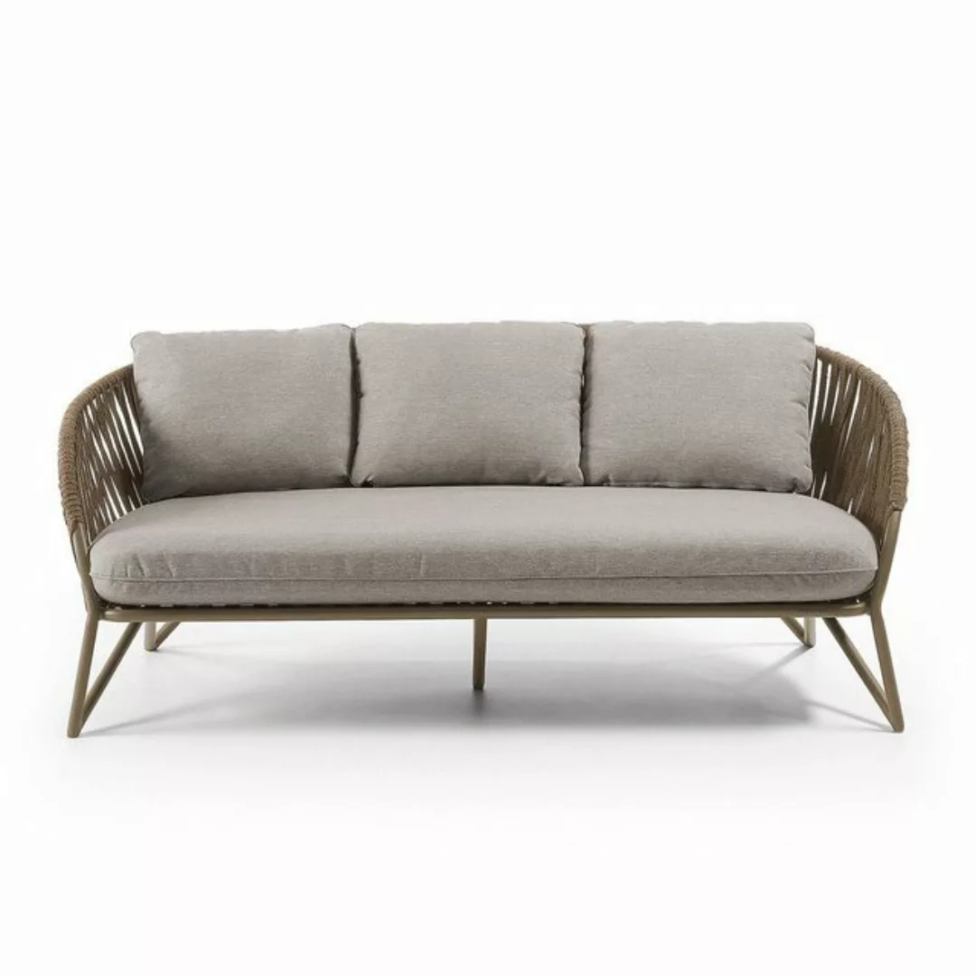 Natur24 Sofa Sofa Branzie 3-Sitzer braunes Seil 180cm Couch Sitzgarnitur günstig online kaufen