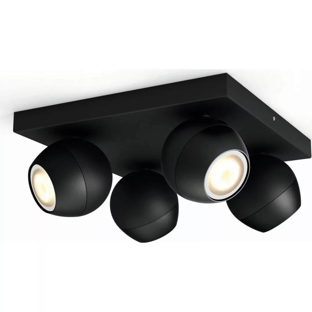 Philips Hue Bluetooth White Ambiance LED Deckenspot Buckram in Schwarz 4x 5 günstig online kaufen