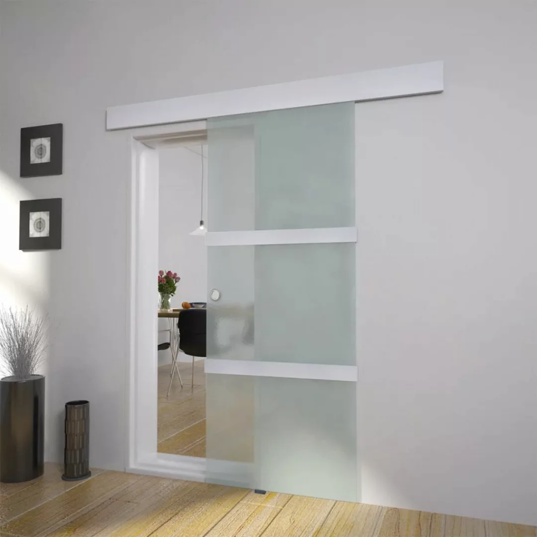 Schiebetür Glas Und Aluminium 178 Cm Silbern günstig online kaufen