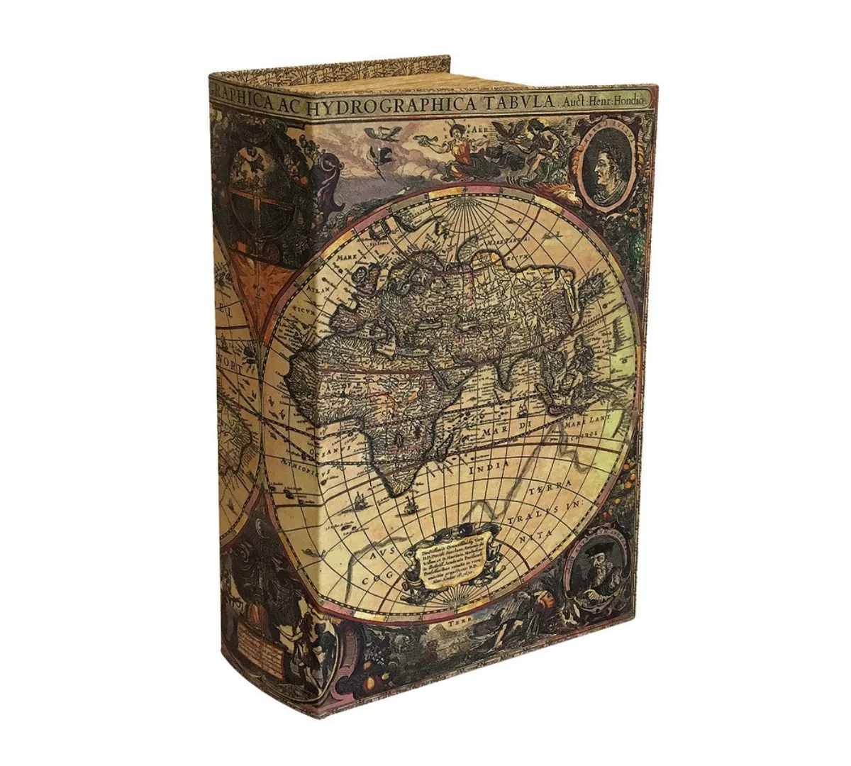 Hohles Buch mit Geheimfach Buchversteck Atlas Weltkarte Antik-Stil 21cm günstig online kaufen