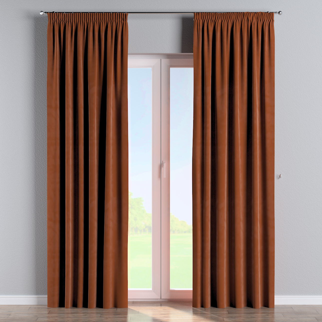 Vorhang mit Kräuselband, braun-karamell, Velvet (704-33) günstig online kaufen